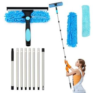 ODIPIE 3.1m Extendable Window Cleaner, 2-in-1 Window Cleaning Device, Telescopic Cleaning Tool for High Windows, Car Glass ODIPIE 3.1m Extendable Window Cleaner, 2-in-1 Window Cleaning Device, Telescopic Cleaning Tool for High Windows, Car Glass