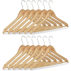 Set of 60 Relaxdays Coat Hangers, Wooden Trouser Hangers, with Swivel Hooks h x w: 22.5 x 44.5 cm, Natural Set of 60 Relaxdays Coat Hangers, Wooden Trouser Hangers, with Swivel Hooks h x w: 22.5 x 44.5 cm, Natural