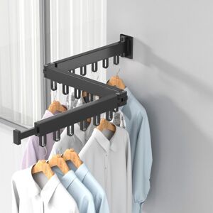 WOIYIC 360° Rotary Extendable Clothes Airer for Balcony, Laundry, Bathroom, Bedroom (Black, Three Ply) WOIYIC 360° Rotary Extendable Clothes Airer for Balcony, Laundry, Bathroom, Bedroom (Black, Three Ply)