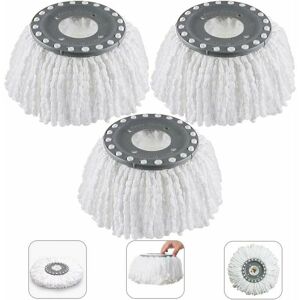 Hoopzi - 3Pcs Microfiber Mop Heads, Mop Heads, Mop Head Replacement Round Mop Heads 360 Rotation for 360 ° Rotating Mop Brooms (Diameter 16cm) Hoopzi - 3Pcs Microfiber Mop Heads, Mop Heads, Mop Head Replacement Round Mop Heads 360 Rotation for 360 ° Rotating Mop Brooms (Diameter 16cm)