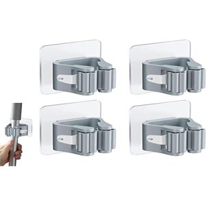Supermarket - 4 Pieces Self-Adhesive Wall Mounted Mop Holder Wall Mounted Broom Hanger No Drilling Broom Gripper Mop Holders Gray Broom Hanger for Supermarket - 4 Pieces Self-Adhesive Wall Mounted Mop Holder Wall Mounted Broom Hanger No Drilling Broom Gripper Mop Holders Gray Broom Hanger for