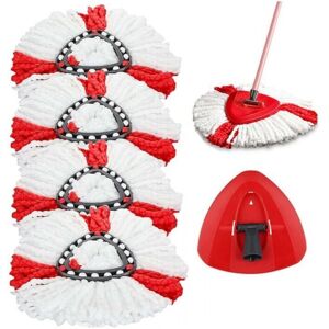 Ymyny - 4 x Replacement Microfiber Mop Heads + 1 Moving Head, Compatible with Vileda 2-in-1 Turbo Mop, O-Cedar Ymyny - 4 x Replacement Microfiber Mop Heads + 1 Moving Head, Compatible with Vileda 2-in-1 Turbo Mop, O-Cedar