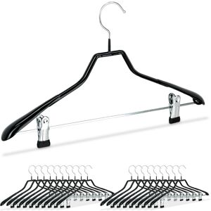 RELAXDAYS Set of 20 Clothes Hangers Set, Coat Hangers for Dresses, Rubbered Metal, Non-Slip, Compact, 42 cm, Black RELAXDAYS Set of 20 Clothes Hangers Set, Coat Hangers for Dresses, Rubbered Metal, Non-Slip, Compact, 42 cm, Black