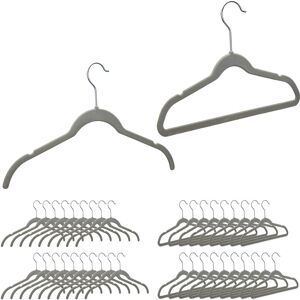 Set of 40 Relaxdays Velvet Clothes Hangers, Compact Storage, Non-Slip Velour Cover, 360° Swivel Hook, Suit, Pants, Grey Set of 40 Relaxdays Velvet Clothes Hangers, Compact Storage, Non-Slip Velour Cover, 360° Swivel Hook, Suit, Pants, Grey
