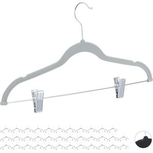Set of 36 Relaxdays Velvet Coat Hangers with Clamps, 360° Swivel Hooks, Trouser Rail, 43 cm, Grey Set of 36 Relaxdays Velvet Coat Hangers with Clamps, 360° Swivel Hooks, Trouser Rail, 43 cm, Grey