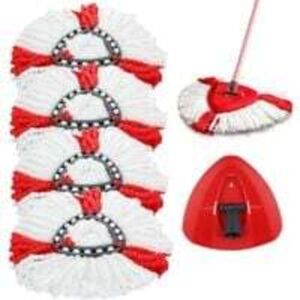 TEHTUY 4pcs Replacement Microfiber Mop Heads + 1 Mop Head Compatible with Vileda 2-in-1 Turbo Mop, O-Cedar TEHTUY 4pcs Replacement Microfiber Mop Heads + 1 Mop Head Compatible with Vileda 2-in-1 Turbo Mop, O-Cedar