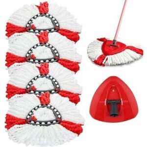 TEHTUY 4pcs Replacement Microfiber Mop Heads + 1 Mop Head Compatible with Vileda 2-in-1 Turbo Mop, O-Cedar TEHTUY 4pcs Replacement Microfiber Mop Heads + 1 Mop Head Compatible with Vileda 2-in-1 Turbo Mop, O-Cedar