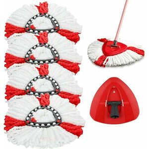 Euritecsa - 4pcs Tête de Serpillère de Rechange en Microfibre+1 Tête de Vadrouille Compatible avec Vileda 2-en-1 Turbo Mop,O-Cedar Euritecsa - 4pcs Tête de Serpillère de Rechange en Microfibre+1 Tête de Vadrouille Compatible avec Vileda 2-en-1 Turbo Mop,O-Cedar