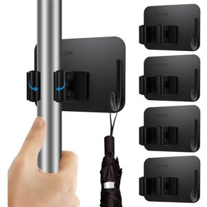 Odipie - 5 Pcs Broom Holder Wall Mounted Tool Holder Self-Adhesive Broom Mop Holder Wall Mount for Kitchen Garden Balcony Black Odipie - 5 Pcs Broom Holder Wall Mounted Tool Holder Self-Adhesive Broom Mop Holder Wall Mount for Kitchen Garden Balcony Black
