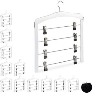 Set of 12 Relaxdays Multi Skirt Holders Compact, 360° Swivel Hooks, Clips for Pants and Skirts, Wooden, White Set of 12 Relaxdays Multi Skirt Holders Compact, 360° Swivel Hooks, Clips for Pants and Skirts, Wooden, White