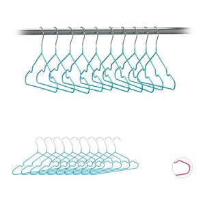 Relaxdays Children's Coat Hangers Set of 20, Compact Wire Holders, PVC-Coating, 30 cm, Turquoise Relaxdays Children's Coat Hangers Set of 20, Compact Wire Holders, PVC-Coating, 30 cm, Turquoise