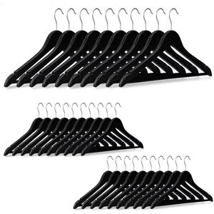 Relaxdays Wooden Clothes Hanger Set of 30, Pants Rail, Skirts, Dresses, Jackets, 360° Swivel Hook, Black Relaxdays Wooden Clothes Hanger Set of 30, Pants Rail, Skirts, Dresses, Jackets, 360° Swivel Hook, Black