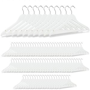 Set of 90 Relaxdays Wooden Clothes Hangers, Pants Rail, Skirts, Dresses, Jackets, 360° Swivel Hook, White Set of 90 Relaxdays Wooden Clothes Hangers, Pants Rail, Skirts, Dresses, Jackets, 360° Swivel Hook, White