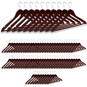 Set of 90 Relaxdays Wooden Clothes Hangers, Pants Rail, Skirts, Dresses, Jackets, 360° Swivel Hook, Brown Set of 90 Relaxdays Wooden Clothes Hangers, Pants Rail, Skirts, Dresses, Jackets, 360° Swivel Hook, Brown