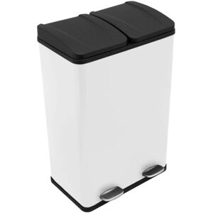 Monster Shop - 60L Dual Pedal Bin In White Monster Shop - 60L Dual Pedal Bin In White