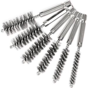 YS-YALOTRS 6PCS Copper Pipe Cleaner, 304 Stainless Steel Boring Brush, Twisted Wire Drilling Brush, 1/4 Inch S2 Hex Steel Handle YS-YALOTRS 6PCS Copper Pipe Cleaner, 304 Stainless Steel Boring Brush, Twisted Wire Drilling Brush, 1/4 Inch S2 Hex Steel Handle