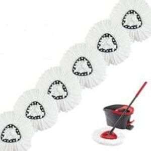 TEHTUY 6pcs Replacement Mop Heads for Vileda O-Cedar Turbo 2 in 1 EasyWring & Clean Compatible Mop Heads for Vileda Refill TEHTUY 6pcs Replacement Mop Heads for Vileda O-Cedar Turbo 2 in 1 EasyWring & Clean Compatible Mop Heads for Vileda Refill
