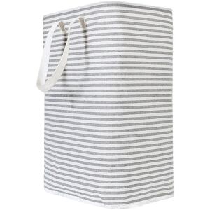 Linghhang - 72 Liter Grey Foldable Laundry Basket, 40x30x60cm, Waterproof Fabric, Foldable Dirty Laundry Basket in Striped Fabric Linghhang - 72 Liter Grey Foldable Laundry Basket, 40x30x60cm, Waterproof Fabric, Foldable Dirty Laundry Basket in Striped Fabric