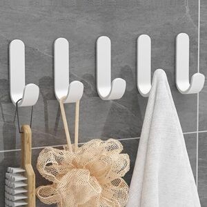 WOIYIC Adhesive Wall Hooks, 12 Pieces Self Adhesive Hooks, Stainless Steel Adhesive Hooks, White Kitchen Towel Hooks Bathroom Towel Hooks, No Drilling WOIYIC Adhesive Wall Hooks, 12 Pieces Self Adhesive Hooks, Stainless Steel Adhesive Hooks, White Kitchen Towel Hooks Bathroom Towel Hooks, No Drilling