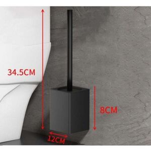 SNQ Aluminum space toilet brush, corner-free toilet brush, dishwasher-safe wall-mounted brush without drilling, for home toilet cleaning, black SNQ Aluminum space toilet brush, corner-free toilet brush, dishwasher-safe wall-mounted brush without drilling, for home toilet cleaning, black