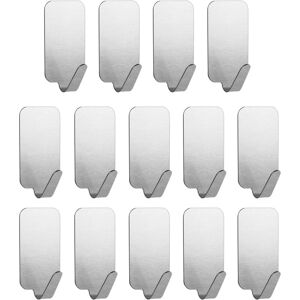 Alwaysh - 14PCS Stainless Steel Self-Adhesive Wall Hooks Heavy Duty Nail-Free Hangers for Kitchen, Bathroom, Office, Closet, Hanging Coat, Towel, Key Alwaysh - 14PCS Stainless Steel Self-Adhesive Wall Hooks Heavy Duty Nail-Free Hangers for Kitchen, Bathroom, Office, Closet, Hanging Coat, Towel, Key