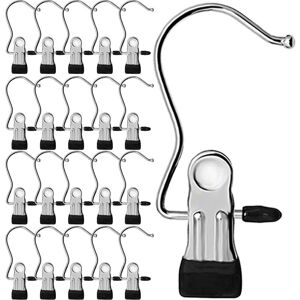 Alwaysh - 20 Pcs Portable Metal Stainless Steel Hanging Clothes Pegs Multipurpose Rotatable Clothespin Clip Curtains Hanger Clamp Pants Boots Tie Alwaysh - 20 Pcs Portable Metal Stainless Steel Hanging Clothes Pegs Multipurpose Rotatable Clothespin Clip Curtains Hanger Clamp Pants Boots Tie