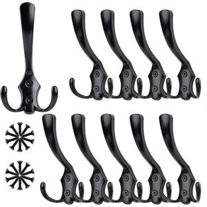 Alwaysh - 10 Pieces Vintage Metal Coat Hook Hat Hook, Retro Double Metal Coat Hook, Retro Coat Hook Wall Mounted Coat Hook, for Kitchen Bathroom Alwaysh - 10 Pieces Vintage Metal Coat Hook Hat Hook, Retro Double Metal Coat Hook, Retro Coat Hook Wall Mounted Coat Hook, for Kitchen Bathroom
