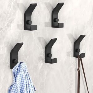 Alwaysh - Wall Hook, 5 Pieces Wall Mounted Coat Rack, Practical Wall Mounted Coat Hooks with Screws Double Metal Coat Hooks for Bathroom, Bedroom, Alwaysh - Wall Hook, 5 Pieces Wall Mounted Coat Rack, Practical Wall Mounted Coat Hooks with Screws Double Metal Coat Hooks for Bathroom, Bedroom,