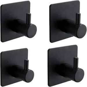 TEHTUY Bathroom Wall Mount, Kitchen Towel Hook, No-Drill Picture Hanger, Self-Adhesive Stainless Steel Hook, Black TEHTUY Bathroom Wall Mount, Kitchen Towel Hook, No-Drill Picture Hanger, Self-Adhesive Stainless Steel Hook, Black