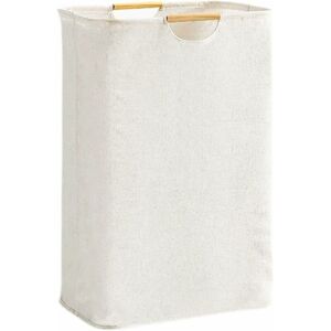 TORMATOR Beige Laundry Basket 39×53×27 cm, Large Capacity Foldable Oxford Cloth Laundry Basket with Wooden Handle, Laundry Hamper for Bedroom, Living Room, TORMATOR Beige Laundry Basket 39×53×27 cm, Large Capacity Foldable Oxford Cloth Laundry Basket with Wooden Handle, Laundry Hamper for Bedroom, Living Room,