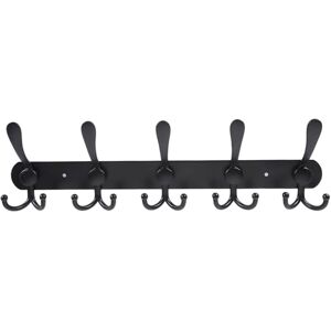 Linghhang - Black) Wall Mounted Coat Rack - 5 Assorted Hooks, Heavy Duty Stainless Steel Metal Coat Hook for Clothes, Towels, Purses, Robes, Bathroom Linghhang - Black) Wall Mounted Coat Rack - 5 Assorted Hooks, Heavy Duty Stainless Steel Metal Coat Hook for Clothes, Towels, Purses, Robes, Bathroom