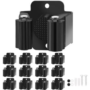 TEHTUY Broom holder, 12-piece wall-mounted broom holder, wall-mounted tool holder, wall-mounted appliance holder for mops, brooms, dustpans TEHTUY Broom holder, 12-piece wall-mounted broom holder, wall-mounted tool holder, wall-mounted appliance holder for mops, brooms, dustpans