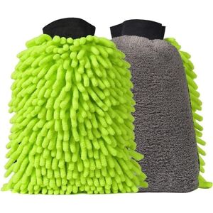 TORMATOR Car Wash Mitt, 2 Microfiber Car Cleaning Mitts, Streak-Free, Scratch-Resistant, Super Absorbent, Soft 3-in-1 with Polished Side (x2) TORMATOR Car Wash Mitt, 2 Microfiber Car Cleaning Mitts, Streak-Free, Scratch-Resistant, Super Absorbent, Soft 3-in-1 with Polished Side (x2)