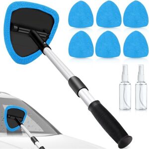 TEHTUY Car Window Cleaner, Interior Car Window Cleaner: 9 Pieces Blue Retractable Windshield Cleaner, Car Wiper Kit with 6 Microfiber Pads, 2 Spray Bottles, TEHTUY Car Window Cleaner, Interior Car Window Cleaner: 9 Pieces Blue Retractable Windshield Cleaner, Car Wiper Kit with 6 Microfiber Pads, 2 Spray Bottles,