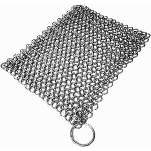 Cast iron cleaner, chainmail scouring brush, 20cm x 20cm in 304 stainless steel for cast iron pans and woks Cast iron cleaner, chainmail scouring brush, 20cm x 20cm in 304 stainless steel for cast iron pans and woks