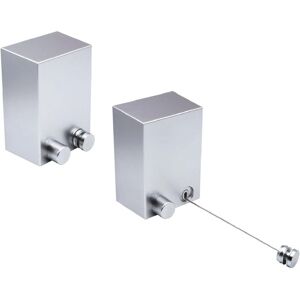 CCYKXA 2 Pieces Retractable Clothesline 4.2m Stainless Steel Retractable Clothes Line, Indoor or Outdoor Wall Mounted Clothes Dryer, Silver CCYKXA 2 Pieces Retractable Clothesline 4.2m Stainless Steel Retractable Clothes Line, Indoor or Outdoor Wall Mounted Clothes Dryer, Silver