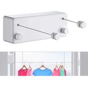 CCYKXA Retractable Clothesline Indoor Outdoor Heavy Duty 2 x 4.2m Stainless Steel Clothes Line Wall Mounted (Drill) White T CCYKXA Retractable Clothesline Indoor Outdoor Heavy Duty 2 x 4.2m Stainless Steel Clothes Line Wall Mounted (Drill) White T