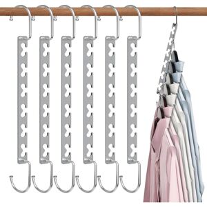 CCYKXA (Set of 6) Space Saving Hangers, Magic Metal Hangers Stainless Steel Non-Slip, Multifunctional Space Saving Hanger Organizer in Closets CCYKXA (Set of 6) Space Saving Hangers, Magic Metal Hangers Stainless Steel Non-Slip, Multifunctional Space Saving Hanger Organizer in Closets