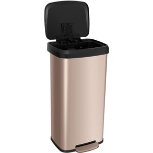 Costway - 68L Recycling Pedal Bin Stainless Steel Kitchen Bin w/Lid Handle-Gold Costway - 68L Recycling Pedal Bin Stainless Steel Kitchen Bin w/Lid Handle-Gold