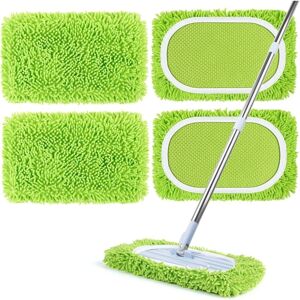 Csparkv - 4 Packs Reusable Mop Pads for Swiffer Sweeper, Reusable Mop Pads, Reusable Mop Pad, Replacement Mop - Green Csparkv - 4 Packs Reusable Mop Pads for Swiffer Sweeper, Reusable Mop Pads, Reusable Mop Pad, Replacement Mop - Green