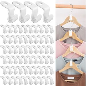 Csparkv - 4×1.9×4cm)64 Pcs White Hanger Hook, Extension Clip, Space Saving Connector Hooks Mini Cascading Hangers Closet Organizer Space Saving Csparkv - 4×1.9×4cm)64 Pcs White Hanger Hook, Extension Clip, Space Saving Connector Hooks Mini Cascading Hangers Closet Organizer Space Saving
