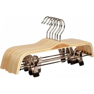 CSPARKV 6 Pack Home Genuine Wood Hangers Light Color Heavy Duty Trousers Clothes Hangers with Clips CSPARKV 6 Pack Home Genuine Wood Hangers Light Color Heavy Duty Trousers Clothes Hangers with Clips