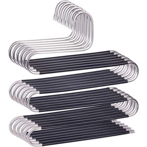 6 Pack s Shaped Pants Hangers Stainless Steel Non-Slip Trousers Hangers for Jeans Scarf Pants Hanging Rack - Black - Csparkv 6 Pack s Shaped Pants Hangers Stainless Steel Non-Slip Trousers Hangers for Jeans Scarf Pants Hanging Rack - Black - Csparkv