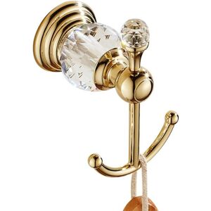 CSPARKV Gold Coat Rack 2 Hooks Crystal Towel Holder Wall Mounted Clothes Hook, Bathroom Accessories Toilet Decorative CSPARKV Gold Coat Rack 2 Hooks Crystal Towel Holder Wall Mounted Clothes Hook, Bathroom Accessories Toilet Decorative