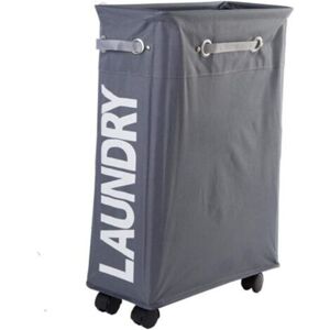 MCBOSON (Dark Gray) 45L Slim Foldable Laundry Basket with 4 Wheels Slim Foldable Laundry Basket Laundry Collector Rectangular Laundry Box Home Clothes Storage MCBOSON (Dark Gray) 45L Slim Foldable Laundry Basket with 4 Wheels Slim Foldable Laundry Basket Laundry Collector Rectangular Laundry Box Home Clothes Storage