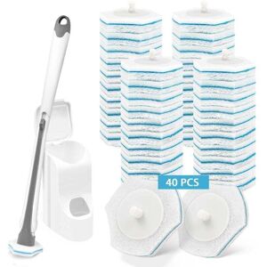 Disposable toilet brush refill pack, wall-mounted toilet cleaner with product, holder for 40 cleaning agent refill packs Mumu Disposable toilet brush refill pack, wall-mounted toilet cleaner with product, holder for 40 cleaning agent refill packs Mumu