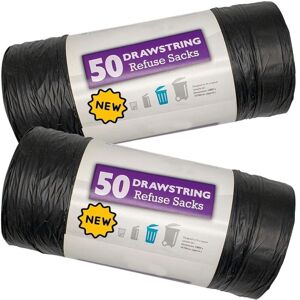 STORM TRADING GROUP 100 x Drawstring Refuse Bags 120L Bin Liners Easy Tie Top Handle For Dustbins STORM TRADING GROUP 100 x Drawstring Refuse Bags 120L Bin Liners Easy Tie Top Handle For Dustbins