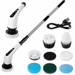 FUHUIDA TRADING Electric Cleaning Brush usb Rechargeable Cleaning Brush Cordless Rotating Scrubber with Telescopic Handle and 7 Interchangeable Brush Heads Rotating FUHUIDA TRADING Electric Cleaning Brush usb Rechargeable Cleaning Brush Cordless Rotating Scrubber with Telescopic Handle and 7 Interchangeable Brush Heads Rotating
