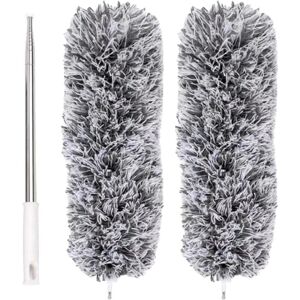 Ikodm - Extendable Microfiber Feather Duster with 110' Steel Telescopic Pole and Bendable Cleaning Head Washable Ceiling Duster Ikodm - Extendable Microfiber Feather Duster with 110' Steel Telescopic Pole and Bendable Cleaning Head Washable Ceiling Duster