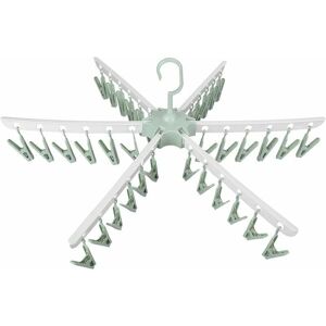 Hoopzi - Foldable Clothes Rack Socks Gloves, Clothes Dryer, 36-Clips Clothes Pegs Plastic Hanger for Underwear Socks Gloves. (Green) Hoopzi - Foldable Clothes Rack Socks Gloves, Clothes Dryer, 36-Clips Clothes Pegs Plastic Hanger for Underwear Socks Gloves. (Green)